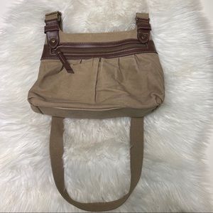 Relic Canvas Crossbody Bag Tan Leather Trim # T145